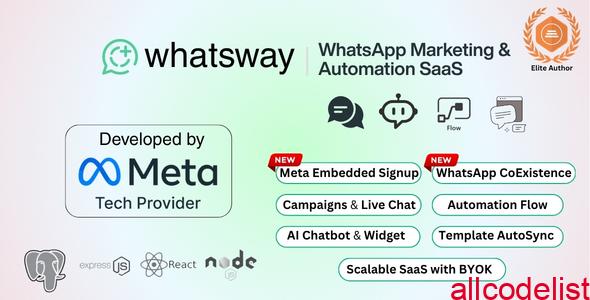 Whatsway v3.3 - WhatsApp Marketing & Automation SaaS Platform with Bots, Chats, Bulk Sender & AI 1 19